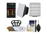 Essentials Bundle for Canon Speedlite 320EX 430EX II 600EX RT Flash with 4 AA Batteries Charger Soft Box Diffuser Diffuser Bouncer Accessory Kit