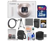 Canon PowerShot SX610 HS Wi Fi Digital Camera White with 32GB Card Case Battery Charger Tripod HDMI Cable Kit