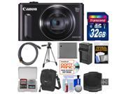 Canon PowerShot SX610 HS Wi Fi Digital Camera Black with 32GB Card Case Battery Charger Tripod HDMI Cable Kit