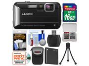 Panasonic Lumix DMC TS30 Tough Shock Waterproof Digital Camera Black with 16GB Card Case Battery Flex Tripod Kit