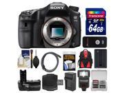 Sony Alpha A77 II Wi Fi Digital SLR Camera Body with 64GB Card Flash Backpack Battery Charger Grip Remote Kit