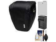 Kodak Deluxe Top Load DSLR Camera Holster Case Black with LP E8 Battery Charger Cleaning Kit for Rebel T3i T4i T5i
