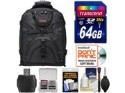 Precision Design PD BPT DSLR Camera Backpack with Wheels with 64GB Card Card Reader Accessory Kit