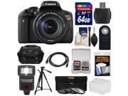 Canon EOS Rebel T6i Wi Fi Digital SLR Camera EF S 18 135mm IS STM Lens with 64GB Card Case Tripod Flash 3 Filters HDMI Cable Kit