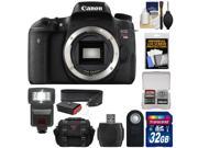 Canon EOS Rebel T6s Wi Fi Digital SLR Camera Body with 32GB Card Case Strap Flash Remote Kit