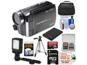 Bell Howell DV30HD 1080p HD Video Camera Camcorder Black with 16GB Card Battery Case Tripod LED Video Light Kit
