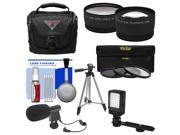 Essentials Bundle for Panasonic HC V750K HC W850K Camcorder with Case LED Light Microphone Tripod 3 UV CPL ND8 Filters Tele Wide Lenses Kit
