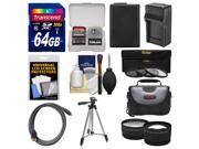 Essentials Bundle for Sony Alpha A6000 Digital Camera 16 50mm Lens with 64GB Card Case NP FW50 Battery Charger Tripod 3 UV CPL ND8 Filters Kit