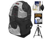 Precision Design PD BP2 Deluxe Sling Digital SLR Camera Backpack Case Black Silver with Tripod Accessory Kit