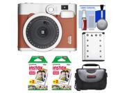 Fujifilm Instax Mini 90 Neo Classic Instant Film Camera Brown with 40 Instant Film Case Battery Cleaning Kit