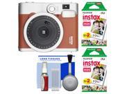 Fujifilm Instax Mini 90 Neo Classic Instant Film Camera Brown with 40 Instant Film Cleaning Kit