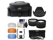 Canon Rebel Digital SLR Camera Case with Telephoto Wide angle Lenses 3 UV CPL ND8 Filters Flash Diffusers Kit