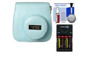 Fujifilm Groovy Camera Case for Instax Mini 8 Blue with 4 Batteries Charger Accessory Kit
