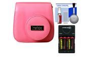Fujifilm Groovy Camera Case for Instax Mini 8 Raspberry with 4 Batteries Charger Accessory Kit