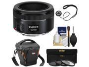 Canon EF 50mm f 1.8 STM Lens with Case 3 UV CPL ND8 Filters Kit