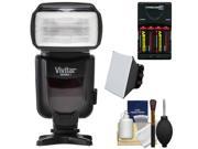 Vivitar Series 1 DF 252 LCD Flash for Nikon i TTL with Batteries Charger Diffuser Cleaning Kit