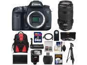 Canon EOS 7D Mark II GPS Digital SLR Camera Body with 70 300 f 4 5.6 IS Lens 64GB Card Backpack Battery Tripod Grip Flash Kit