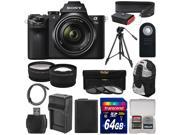 Sony Alpha A7 II Digital Camera 28 70mm FE OSS Lens with 64GB Card Battery Charger Backpack Tripod Tele Wide Lens Kit