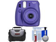 Fujifilm Instax Mini 8 Instant Film Camera Grape with Case Cleaning Kit
