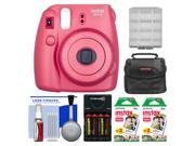 Fujifilm Instax Mini 8 Instant Film Camera Raspberry with 40 Instant Film Case Batteries Charger Kit