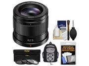 Panasonic Lumix G 42.5mm f 1.7 Power OIS Lens with Backpack 3 UV CPL ND8 Filters Kit
