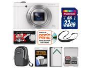 Sony Cyber Shot DSC WX500 Wi Fi Digital Camera White with 32GB Card Case Battery Sling Strap Kit
