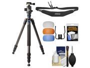 Davis Sanford 64 Traverse Carbon Fiber 4 Section Grounder Tripod with Ballhead Case with Strap Diffusers Kit