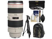 Canon EF 70 200mm f 2.8L USM Zoom Lens with Canon Backpack Pistol grip Tripod 3 UV CPL ND8 Filters Kit