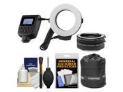 Vivitar Universal Macro 48 LED Ring Light Flash with 4 Colored Diffusers with Macro Extension Tube Set Pouch Kit for Sony Alpha E Mount Cameras