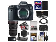 Canon EOS 6D Digital SLR Camera Body with 16 35mm f 2.8 L II USM Lens 64GB Card Case Battery Grip Filters Kit