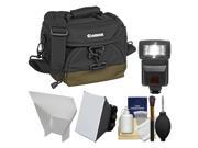 Canon 100EG Digital SLR Camera Case Gadget Bag with Flash Soft Box Reflector Kit