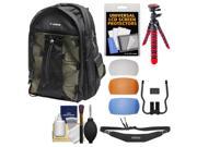 Canon 200EG Deluxe Digital SLR Camera Backpack Case with Flex Tripod Sling Strap Flash Diffusers Kit