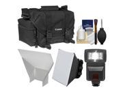 Canon 2400 Digital SLR Camera Case Gadget Bag with Flash Soft Box Reflector Kit