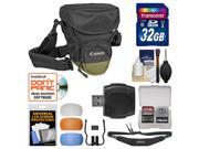 Canon Zoom Pack 1000 Digital SLR Camera Holster Case with 32GB Card Sling Strap Diffuser Filter Set Kit