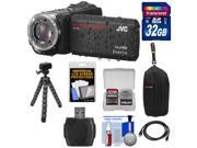 JVC Everio GZ R320 Quad Proof Full HD Digital Video Camera Camcorder Black with 32GB Card Case Flex Tripod HDMI Cable Kit