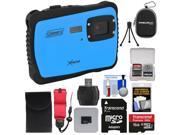 Coleman Xtreme C6WP HD Shock Waterproof Digital Camera Blue with 16GB Card Reader Case Kit