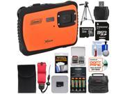 Coleman Xtreme C6WP HD Shock Waterproof Digital Camera Orange with 32GB Card Batteries Charger Case Tripod Kit
