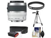 Nikon 1 30 110mm f 3.8 5.6 VR Nikkor Lens White with Filter Strap Tripod Kit for 1 S1 S2 J3 J4 J5 V2 V3 AW1 Digital Cameras