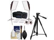 RPS Studio Hybrid Still Video 20 Square Softbox Kit with 2 Softboxes 2 Light Stands with Tripod Cleaning Kit