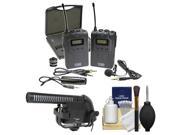 Vidpro XM W4 Professional UHF Wireless Microphone System with Lavalier Case with Microphone Kit