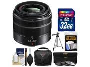Panasonic Lumix G Vario 14 42mm f 3.5 5.6 II ASPH OIS Zoom Lens with 32GB Card Case Tripod 3 UV CPL ND8 Filters Kit