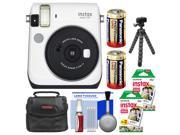 Fujifilm Instax Mini 70 Instant Film Camera White with 40 Prints Case Batteries Flex Tripod Kit