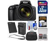 Nikon Coolpix P900 Wi Fi 83x Zoom Digital Camera with 32GB Card Battery Charger Case Sling Strap Kit