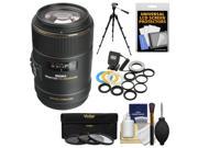 Sigma 105mm f 2.8 EX DG OS HSM Macro Lens with 3 Filters Macro Ring Light Tripod Kit for Canon EOS DSLR Cameras