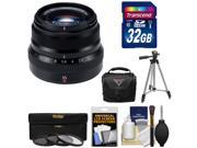 Fujifilm 35mm f 2.0 XF R WR Lens Black with 32GB Card 3 Filters Tripod Case Kit for X A2 X E1 X E2 X M1 X T1 X T10 X Pro1 Cameras