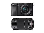 Sony Alpha A6000 Wi Fi Digital Camera 16 50mm Lens with E Mount 55 210mm f 4.5 6.3 OSS Zoom Lens