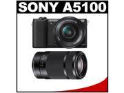 Sony Alpha A5100 Wi Fi Digital Camera 16 50mm Lens Black with E Mount 55 210mm f 4.5 6.3 OSS Zoom Lens