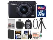 Canon EOS M10 Wi Fi Digital ILC Camera EF M 15 45mm IS STM Lens Black with 32GB Card Backpack Battery Flex Tripod Filter Kit