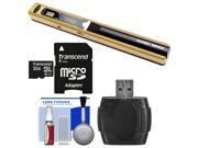 VuPoint Magic Wand Portable Photo Document Scanner Metallic Gold with 32GB Card Reader Kit