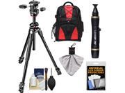 Manfrotto 290 Dual 69 Professional Tripod with 3 Way Head Kit with Backpack DSLR Cleaning Kit